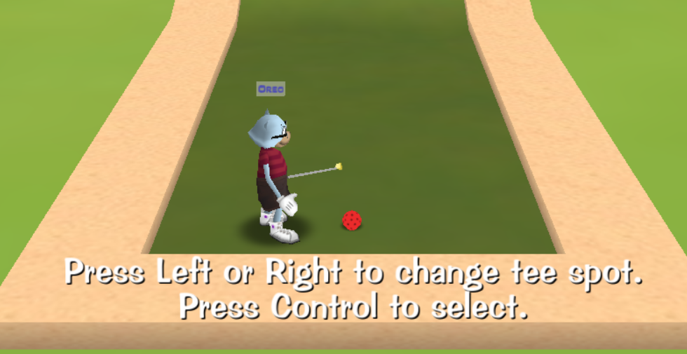 Playing golf step 1