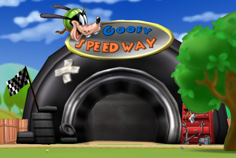 Goofy Speedway tire tunnel
